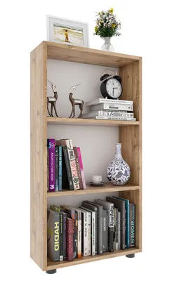 Immagine prodotto di Mensola in legno in piedi | Libreria salvaspazio | Dimensioni ca. H. 108 x W. 56 x D. 20 cm | Contenitore elegante | Scaffale – Bulas 3 scomparti