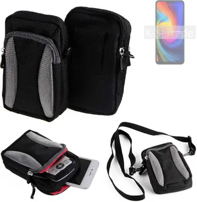 Produktbild von K-S-Trade Holster Schutz Hülle kompatibel mit UMIDIGI F3 Handy Hülle Gürteltasche Umhängetasche mit Zusatzfach schwarz