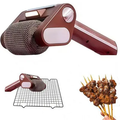 Produktbild von Elektrische Grillreinigungsborstel - Draadloze Reinigungssatz - Mit LED-Licht - Mit abnehmbaren Rollen - 304 rostfreier Stahl - Für den Grill - Für den Außenbereich
