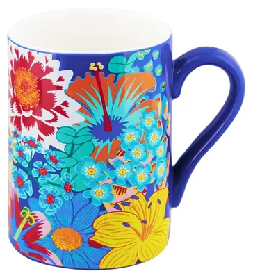Mok 230 ml, Blumenmotiv, Porzellan, spülmaschinengeeignet