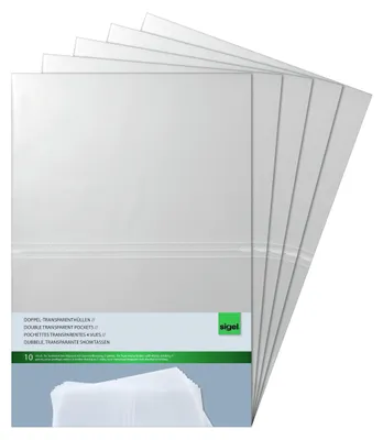 Zdjęcie produktu dla Przezroczyste etui na dokumenty formatu A4, przezroczyste, opakowanie zbiorcze: 5 sztuk x 10 sztuk
