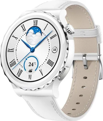 Produktbild von HUAWEI Watch GT 3 Pro-43mm Smartwatch/Fitnesstracker, weiß, White Leather