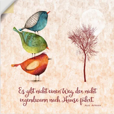 Produktbild von ARTland Wandbild, selbstklebend Lebensweisheit Zu Hause Größe: 40x40 cm