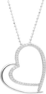 Produktbild von JuwelmaLux Herz Anhänger mit Kette Silber 925 mit Zirkonia JL10-05-2235
