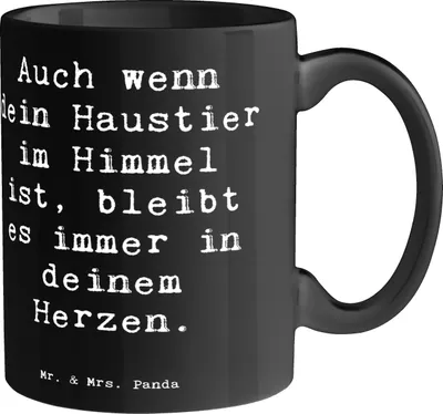Produktbild von Mr. & Mrs. Panda Tasse Spruch Trauerbewältigung Haustierverlust - Schwarz - Geschenk, positivity, Kaffeetasse, Schmerz bewältigen, Hoffnung, Trost, Zuversicht, Teetasse