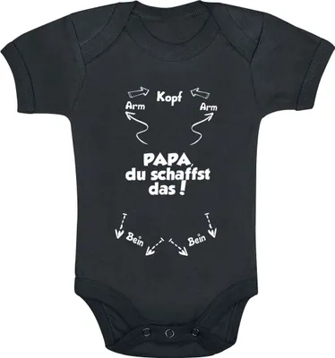 Produktbild von Familie & Freunde Body Unisex Papa, du schaffst das! - Kids - Papa, du schaffst das! schwarz 86/92