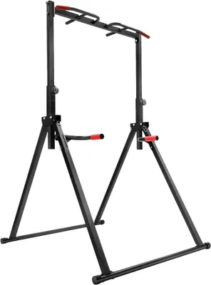 Image de Station de musculation pliable avec barre de traction réglable en hauteur, appareil de fitness pour entraînement en force, capacité de 200 kg