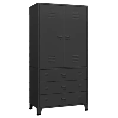 Produktbild von Industrial Kleiderschrank Schwarz 90x50x180 cm Metall