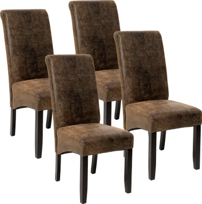 Zdjęcie produktu dla tapicerowane krzesło do jadalni tectake® z pokryciem z imitacji skóry 44 x 63 x 106 cm
