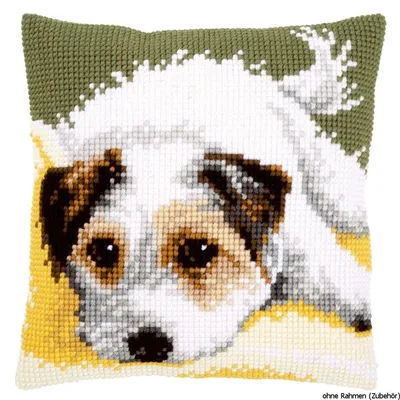 Produktbild von Vervaco Kreuzstichkissen "Kleiner Hund", Stickbild vorgezeichnet