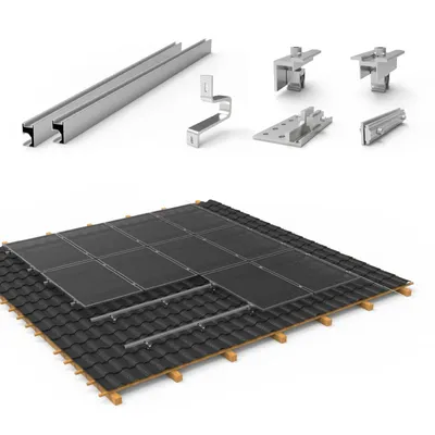 Produktbild von enjoy solar® Powerway PV-Montagesystem Set für 6 Solarmodule, 2-reihig, Dachhalterung für Ziegeldach, 0% MwSt.