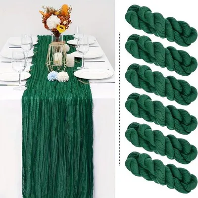Produktbild von Dunkelgrüne Tischdecke aus Leinen, 300 cm, rustikal, romantisch