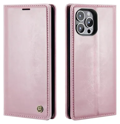Produktbild von Handyhülle für Apple iPhone 16 Pro Max Kunstleder Klapphülle Vintage Cover Hülle RFID Schutz Case Kartenfach Farbe: Rosa