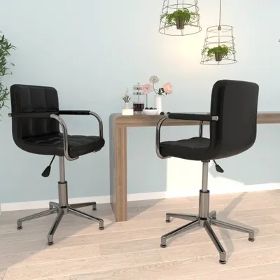 Produktbild von vidaXL Esszimmerstühle 2 Stk. Drehbar Schwarz Kunstleder