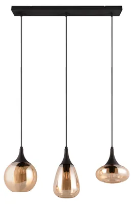 Zdjęcie produktu dla Lampa wisząca LUMINA czarno-miodowy 3xE14x40W metal wym:150x68,8x19,5cm IP20 Trio