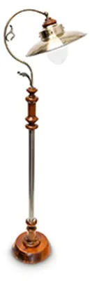 Produktbild von Relaxdays Stehlampe im Jugendstil Design, mit neigbarem Schirm, aus Massivholz und Messing, HBT: ca. 157 x 35 x 39 cm