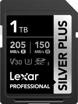 Obrázek produktu pro Lexar Professional SDXC SilverP UHS-I, 1 TB, SDXC, UHS-I, 205 MB/s, 150 MB/s, Černá