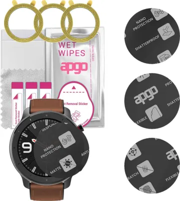 Produktbild von apgo 3 Stück Schutzglas, Matt, kompatibel mit Amazfit GTR (47mm) Smartwatch, Hybrid 8H, Ersatz für Hartglas, Displayschutzglas, Bildschirmschutz, Displayschutz, kratzfest