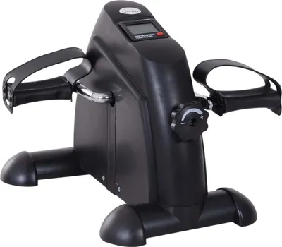 Produktbild von Homcom HOMdotCOM Heimtrainer Mini-Fahrrad Pedal Trainer mit LCD-Bildschirm Metall Schwarz 39 x 40 x 31 cm