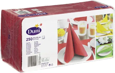 Produktbild von Duni Servietten bordeaux 33x33 cm 3lagig 250 Stück