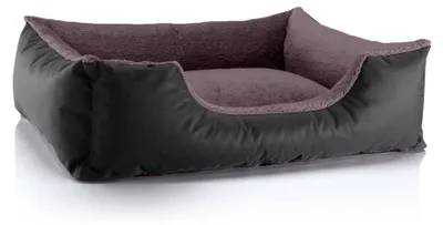 Produktbild von BedDog Hundebett TEDDY, Hundesofa,(L) ca. 80x65x18cm,BLACK-FIELD (schwarz/braun)