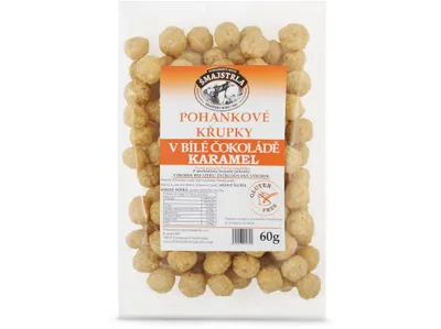 Obrázek produktu pro Pohankové křupky bílá čokoláda - karamel 60 g ŠMAJSTRLA