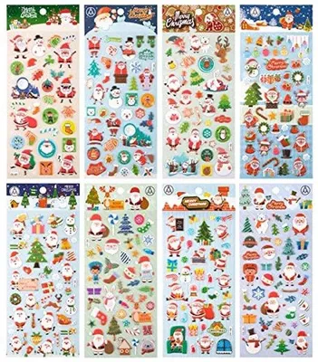 Produktbild von 3D Weihnachtssticker für Kinder - Selbstklebend für Basteln und Dekoration
