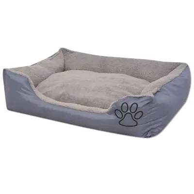 Produktbild von vidaXL Hundebett mit gepolstertem Kissen Größe XXL Grau