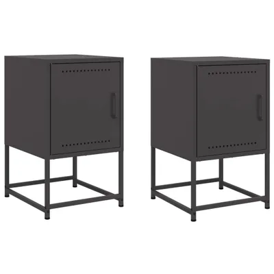 Immagine prodotto di Comodini 2 pz Neri 36x39x60,5 cm in Acciaio