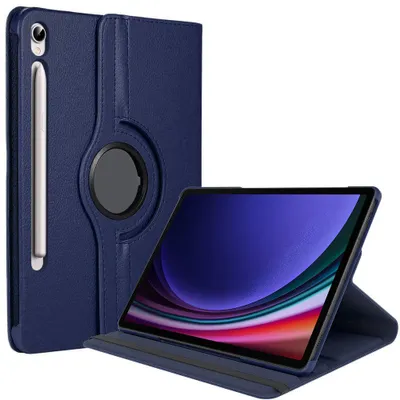 Image de Coque pour Samsung Galaxy Tab S9 (11 Pouces) Protection Etui Rotatif 360° Multi-Angle Bleu Marine
