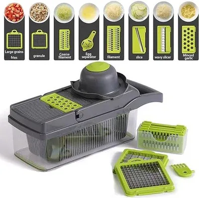 Productafbeelding van Famanu groentesnijder 16-in-1 - Mandoline met 7 verwisselbare messen