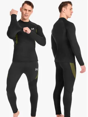 Produktbild von Thermounterwäsche Herren, Skiunterwäsche Winter Thermowäsche Set Funktionsunterwäsche atmungsaktiv Thermo Unterwäsche Thermounterhemd -Schwarz-S