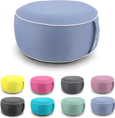 Produktbild von heimtexland ® Outdoor Pouf Sitzkissen Aufblasbar Garten Lounge Hocker Wetterfest Sitzsack Yoga Bodenkissen Typ841 Taupenblau