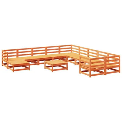Produktbild von vidaXL 12-tlg. Garten-Sofagarnitur Wachsbraun Massivholz Kiefer