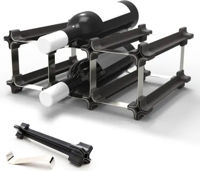 Produktbild von NOOK® Weinregal stapelbar 3er Starter Kit für bis zu 6 Flaschen – modulares Flaschenregal/Weinflaschenhalter, flexibel erweiterbar, platzsparend