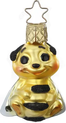 Zdjęcie produktu dla Ozdoba choinkowa – mała pszczółka, szkło, 5,5 cm, żółta, 1 sztuka