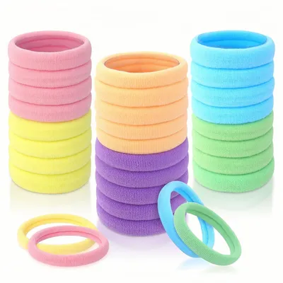 Produktbild von Haarbänder Haargummis Haarringe - 30 Stück - 4 cm - Mehrfarbig - Nahtlos und elastisch