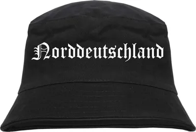 Produktbild von Norddeutschland Fischerhut - Altdeutsch - bedruckt - Bucket Hat Anglerhut Hut Schwarz L/XL