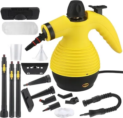 Produktbild von 2 in 1 Dampfreiniger,1050W Handheld -Bodenstaubsauger, 350ml Dampfreiniger sofa,Dampfreiniger boden mit 16 Zubehör,Dampfreiniger mit saugfunktion,Gelb