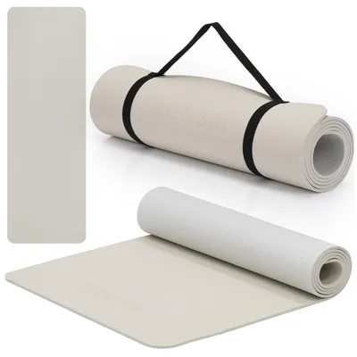 Produktbild von ACTIGET Yogamatte, Fitnessübung, rutschfest, 183x61 cm, Pilates-Matratze, hellbeige