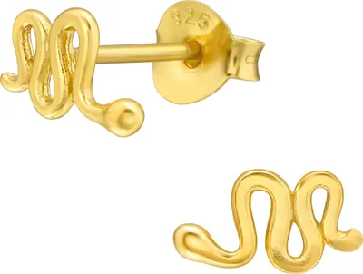 Produktbild von Ohrringe Ohrstecker Schlange 925 Sterling Silber vergoldet