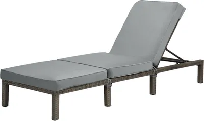 Produktbild von SVITA PEACH Gartenliege Sonnenliege Relaxliege Polsterauflage Klappbar Polyrattan Grau