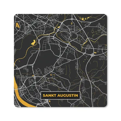 Produktbild von MuchoWow® Mauspad Mousepad Gold - Deutschland - Karte - Stadtplan - Sankt Augustin 20x20 cm - Mousepads - Maus Mat - Pad - Mausunterlage - Desk Mat - Bureauartikeln
