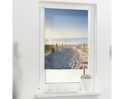 Obrázek produktu pro Roleta na okno Lichtblick bez vrtání Pláž u Baltského moře 45x150 cm včetně upínacích držáků
