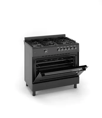Produktbild von Gasline Gas-Standherd GAG90GOINNB Schwarz Matt 90 cm mit Gasbackofen, 5 leistungsstarken Brennern Erdgas 20mBar LPG 50mBar