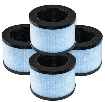 Produktbild von HEPA-Filter H13 – 4er-Pack – Ersatzfilter für Luftreiniger – 360° Filtration – kompatibel mit AROEVE/Pomoron/CONOPU – entfernt 99,97 % der Partikel – Luftfilter