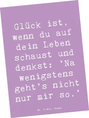 Produktbild von Mr. & Mrs. Panda Postkarte Spruch Glück Gemeinsam - Lavendeltraum - Geschenk, Gefühle, Postkarten, Gefühl, bildkarte, Besondere Momente, Herausforderungen, Ansichtskarte