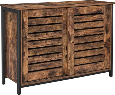 Immagine prodotto di Mobile contenitore Rootz – Comodino – Mobile industriale – Credenza – Mobile con 2 ripiani e 2 ante – 100 x 35 x 70 cm (L x P x A)