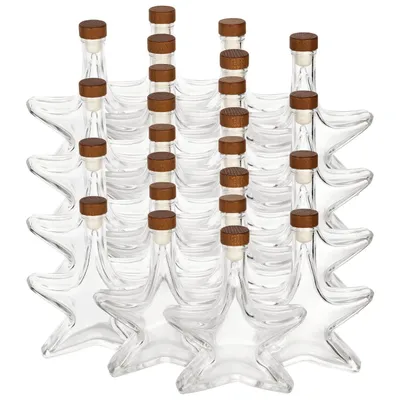 Produktbild von 24x Stern Likörflaschen 200ml - leere Flaschen zum befüllen Weihnachten kleine Glasflaschen Stern Flasche Likör Sternform