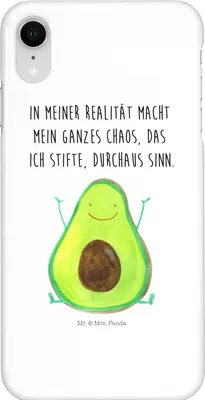 Produktbild von Mr. & Mrs. Panda Iphone XR Handyhülle Avocado Glücklich - Weiß - Geschenk, Handy Case, Frucht, Chaos, Premium Kunststoff